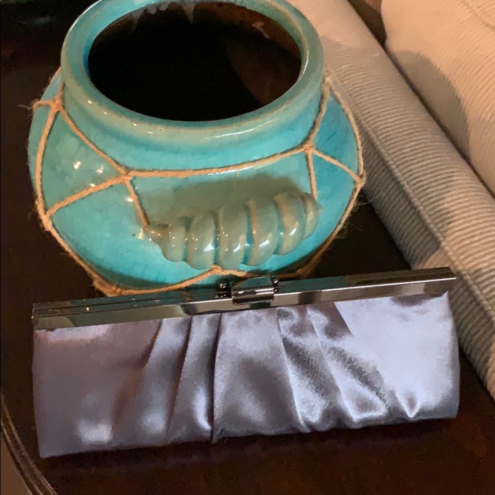 Dark grey satin clutch